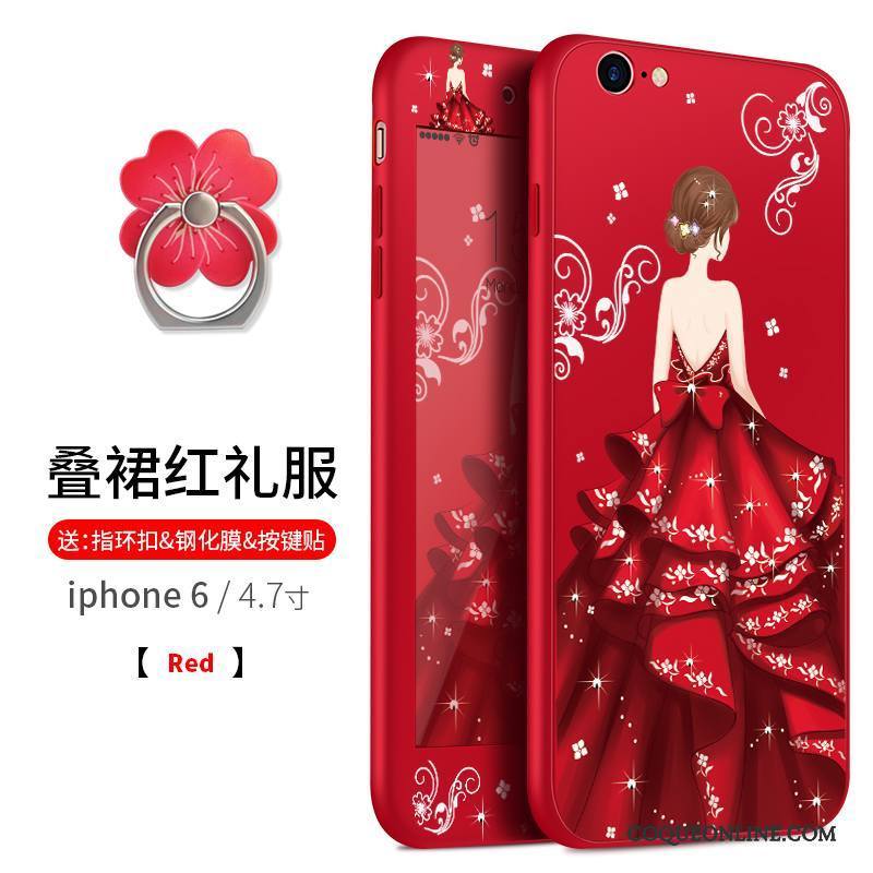 iPhone 6/6s Ornements Suspendus Silicone Tout Compris Rose Fluide Doux Incassable Coque De Téléphone