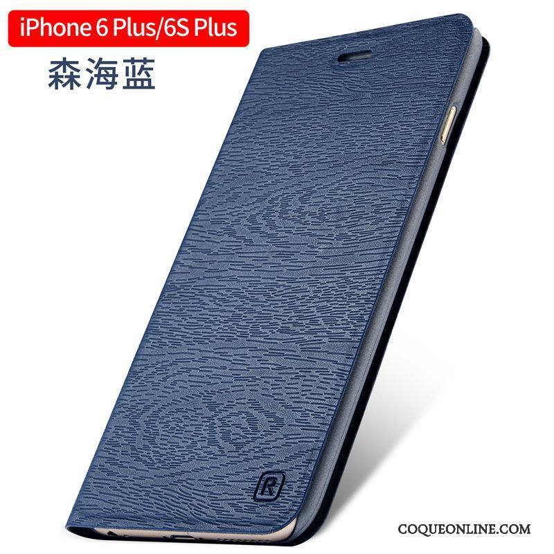 iPhone 6/6s Plus Bleu Clamshell Étui En Cuir Coque De Téléphone Protection Incassable