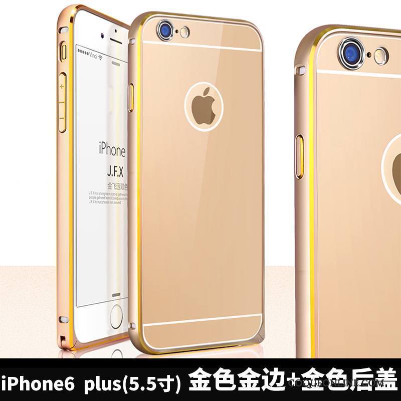 iPhone 6/6s Plus Border Alliage Coque Or Rose Métal Incassable Tout Compris