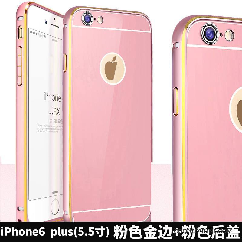 iPhone 6/6s Plus Border Alliage Coque Or Rose Métal Incassable Tout Compris