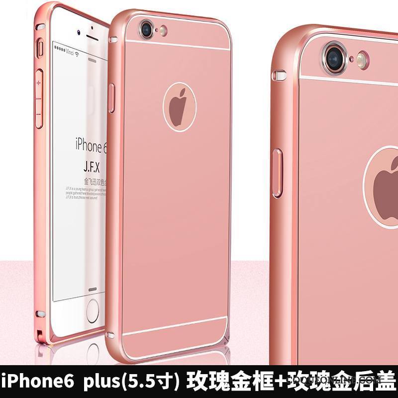 iPhone 6/6s Plus Border Alliage Coque Or Rose Métal Incassable Tout Compris