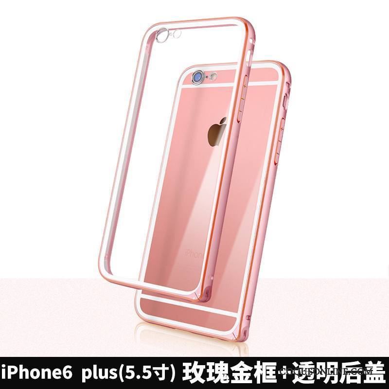 iPhone 6/6s Plus Border Alliage Coque Or Rose Métal Incassable Tout Compris