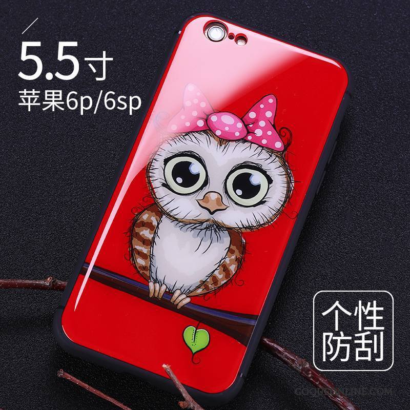 iPhone 6/6s Plus Coque Couvercle Arrière Protection Verre De Téléphone Étui Rouge