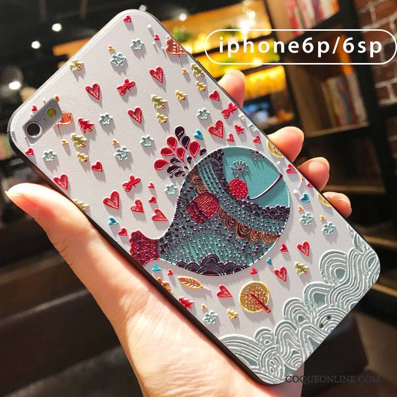 iPhone 6/6s Plus Coque De Téléphone Bleu Gaufrage Tout Compris Incassable Dessin Animé Tendance