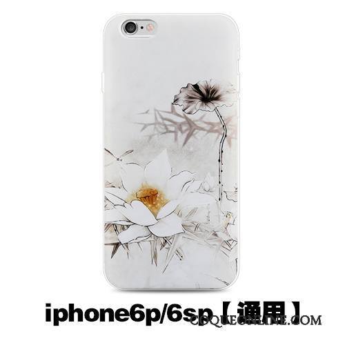 iPhone 6/6s Plus Coque De Téléphone Créatif Fluide Doux Gaufrage Blanc Étui Protection