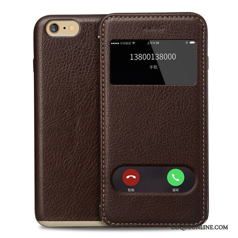 iPhone 6/6s Plus Coque De Téléphone Cuir Véritable Tout Compris Nouveau Business Étui En Cuir Incassable