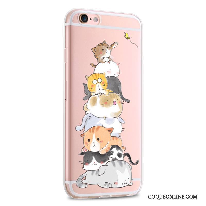 iPhone 6/6s Plus Coque De Téléphone Silicone Transparent Fluide Doux Charmant Très Mince Rose