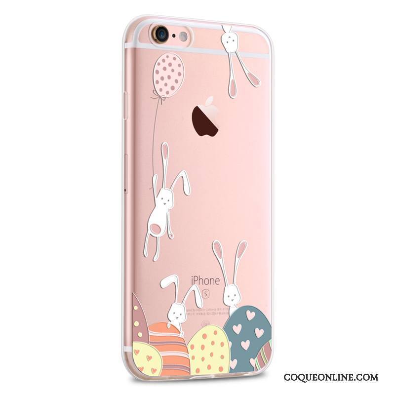 iPhone 6/6s Plus Coque De Téléphone Silicone Transparent Fluide Doux Charmant Très Mince Rose