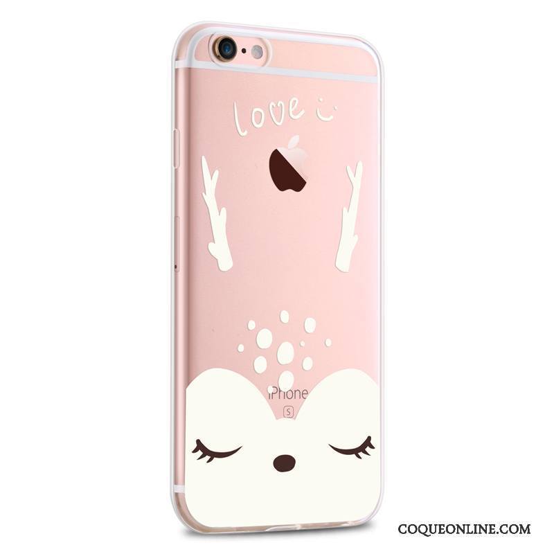 iPhone 6/6s Plus Coque De Téléphone Silicone Transparent Fluide Doux Charmant Très Mince Rose