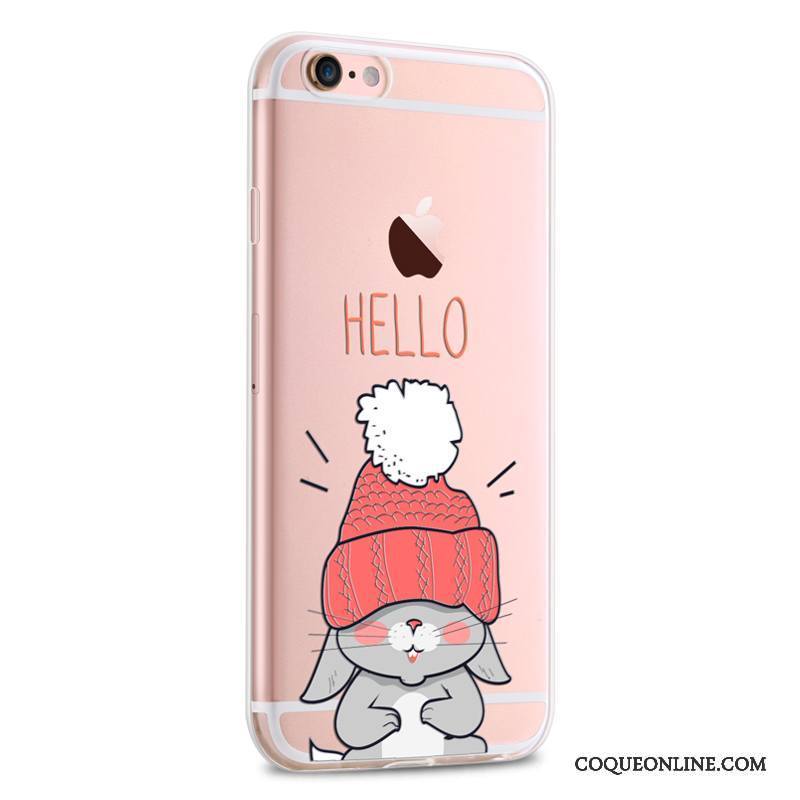 iPhone 6/6s Plus Coque De Téléphone Silicone Transparent Fluide Doux Charmant Très Mince Rose