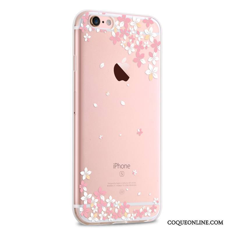 iPhone 6/6s Plus Coque De Téléphone Silicone Transparent Fluide Doux Charmant Très Mince Rose