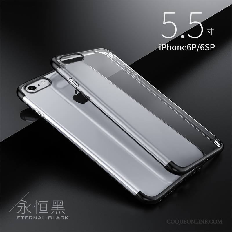 iPhone 6/6s Plus Coque Fluide Doux Rouge Silicone Incassable Tout Compris Placage