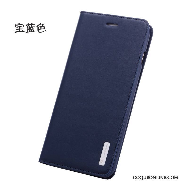 iPhone 6/6s Plus Coque Incassable Business Housse Bleu Étui En Cuir Protection Cuir Véritable