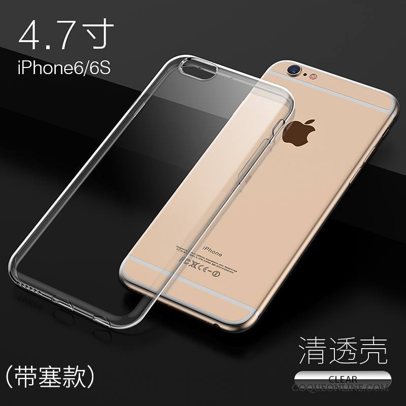 iPhone 6/6s Plus Coque Incassable Tout Compris Silicone Transparent Tendance Très Mince Étui