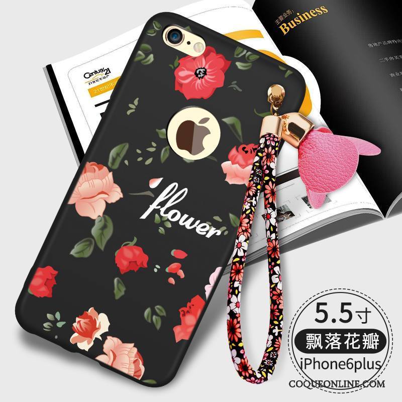 iPhone 6/6s Plus Coque Personnalité Tout Compris Noir Téléphone Portable Silicone Étui Tendance