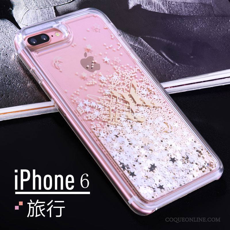 iPhone 6/6s Plus Coque Quicksand Rose Étui Incassable Couler Personnalité Liquide