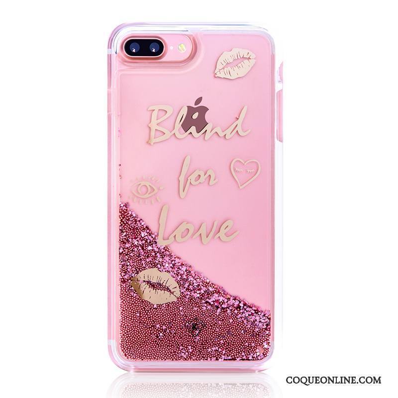 iPhone 6/6s Plus Coque Quicksand Rose Étui Incassable Couler Personnalité Liquide