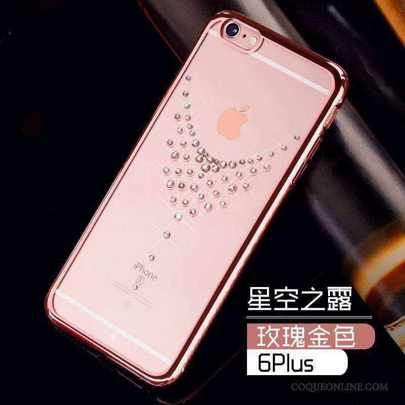 iPhone 6/6s Plus Coque Strass Luxe Tendance Or Protection Étui Légère