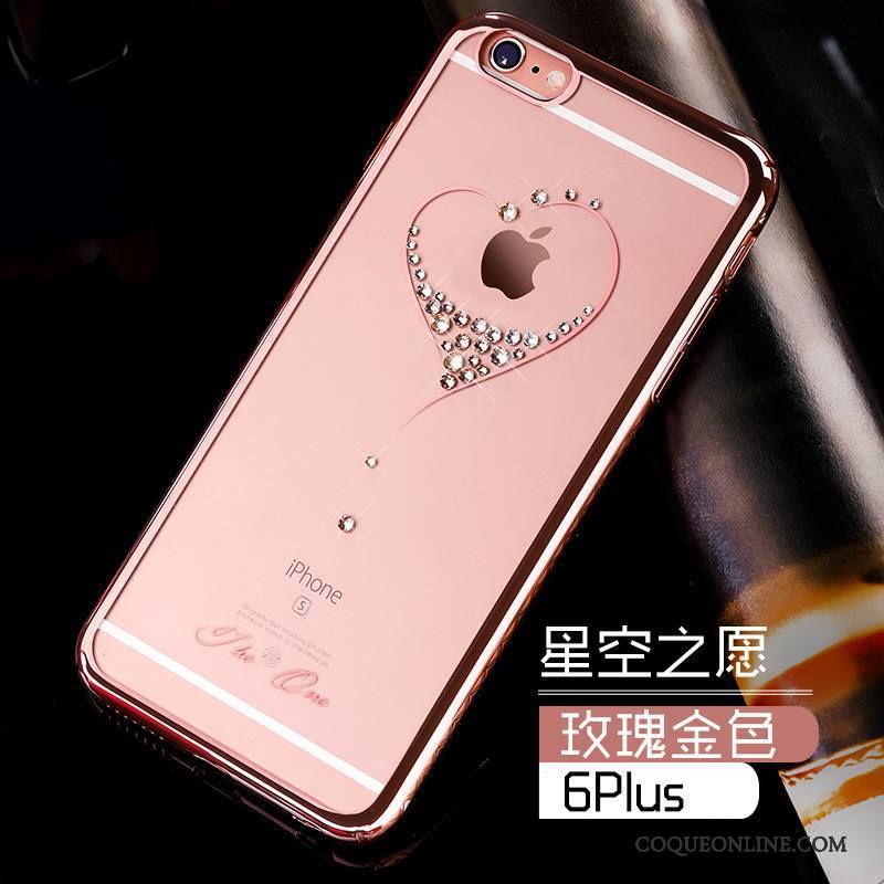 iPhone 6/6s Plus Coque Strass Luxe Tendance Or Protection Étui Légère