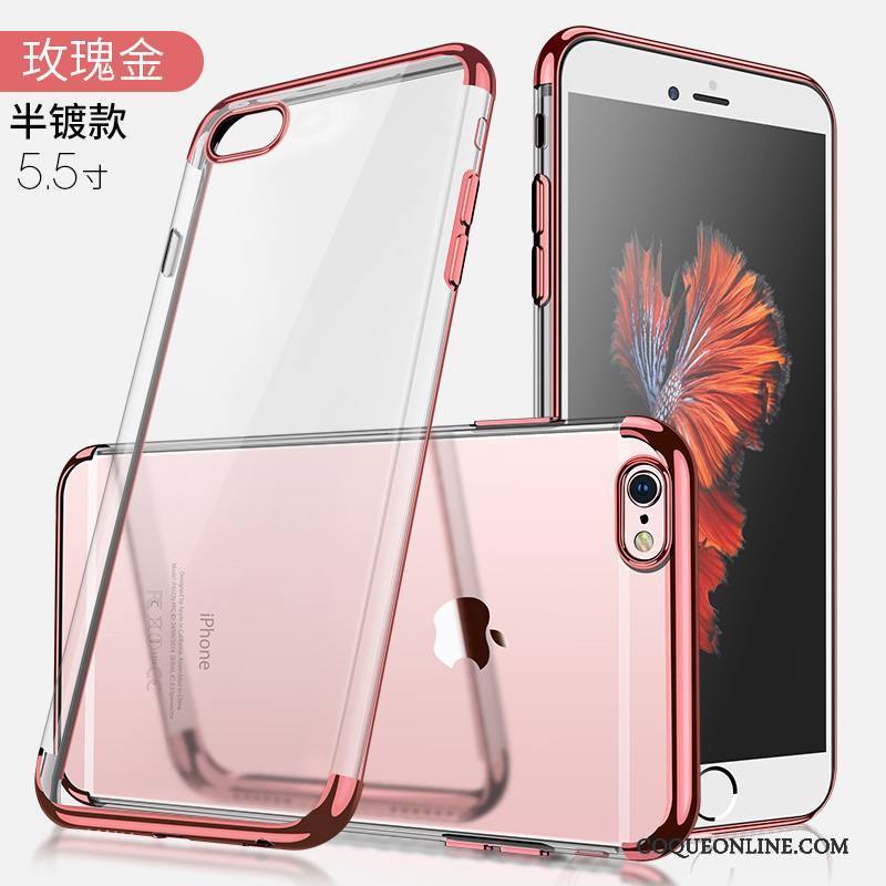 iPhone 6/6s Plus Coque Très Mince Étui Tendance Transparent Rouge Nouveau Placage