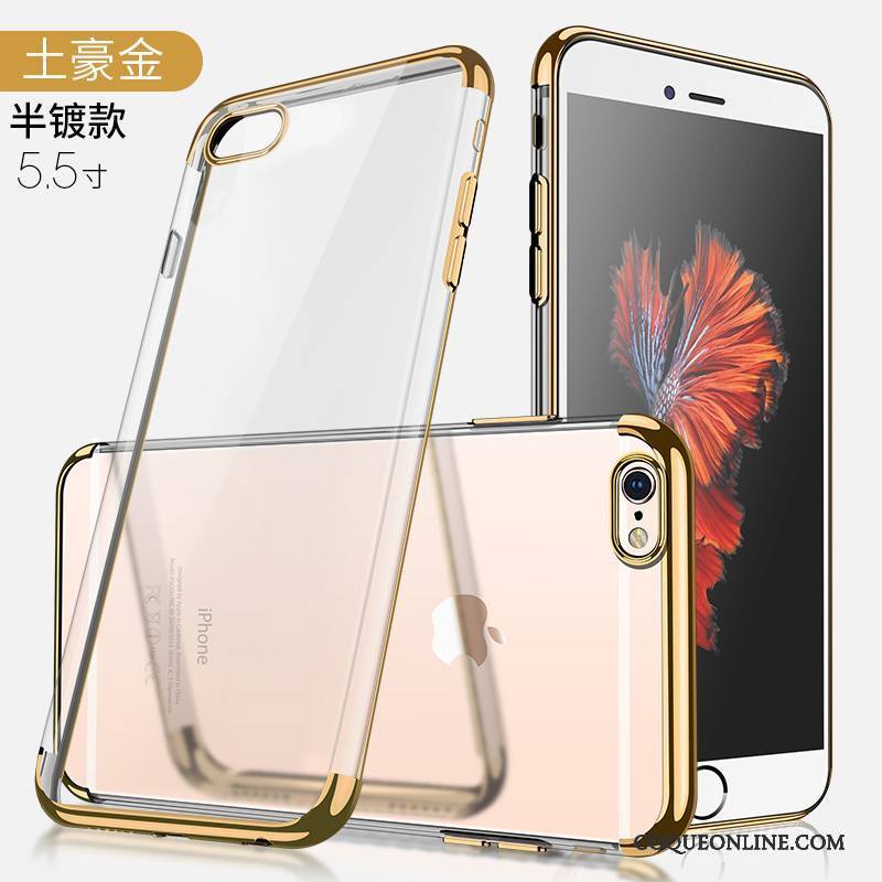 iPhone 6/6s Plus Coque Très Mince Étui Tendance Transparent Rouge Nouveau Placage