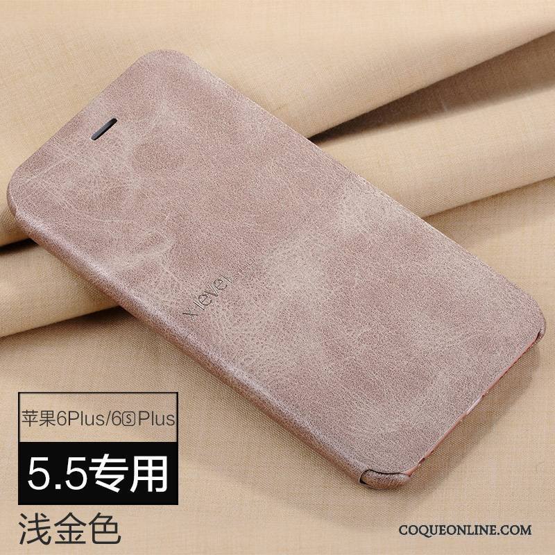 iPhone 6/6s Plus Coque Étui En Cuir Or Tout Compris Incassable Protection Housse