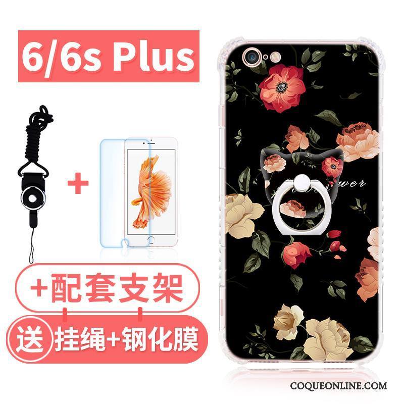 iPhone 6/6s Plus Coque Étui Rose Incassable Fluide Doux Silicone Ornements Suspendus Ballon