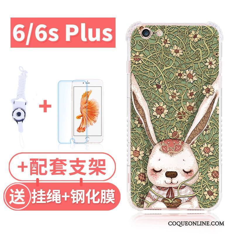 iPhone 6/6s Plus Coque Étui Rose Incassable Fluide Doux Silicone Ornements Suspendus Ballon