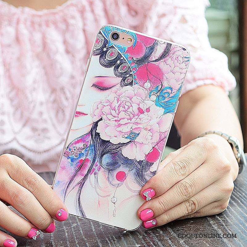 iPhone 6/6s Plus Créatif Opéra De Pékin Hua Dan Coque De Téléphone Style Chinois Rose Personnalité