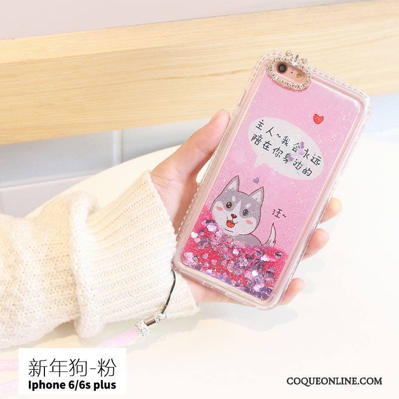 iPhone 6/6s Plus Créatif Silicone Coque De Téléphone Rose Quicksand Tendance Incassable