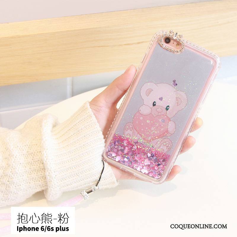 iPhone 6/6s Plus Créatif Silicone Coque De Téléphone Rose Quicksand Tendance Incassable