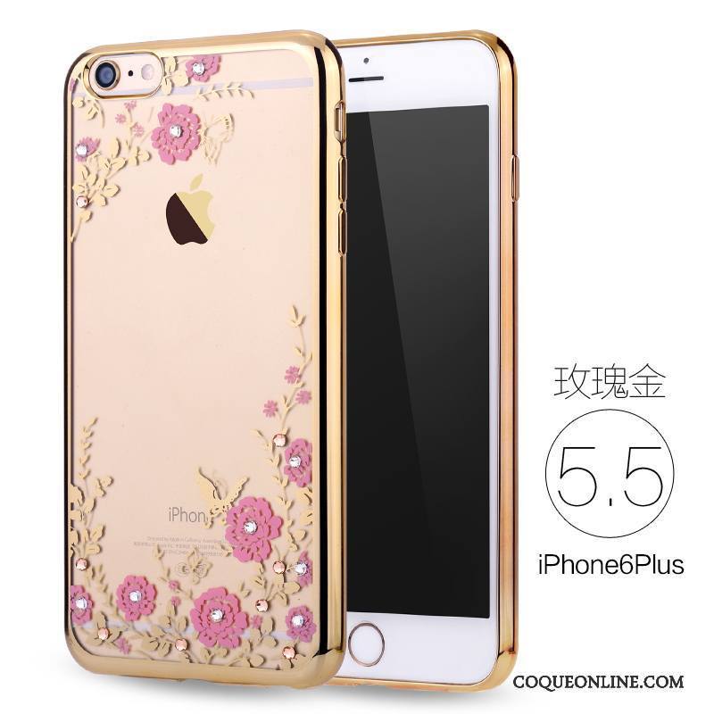 iPhone 6/6s Plus Fluide Doux Luxe Strass Silicone Coque De Téléphone Incassable