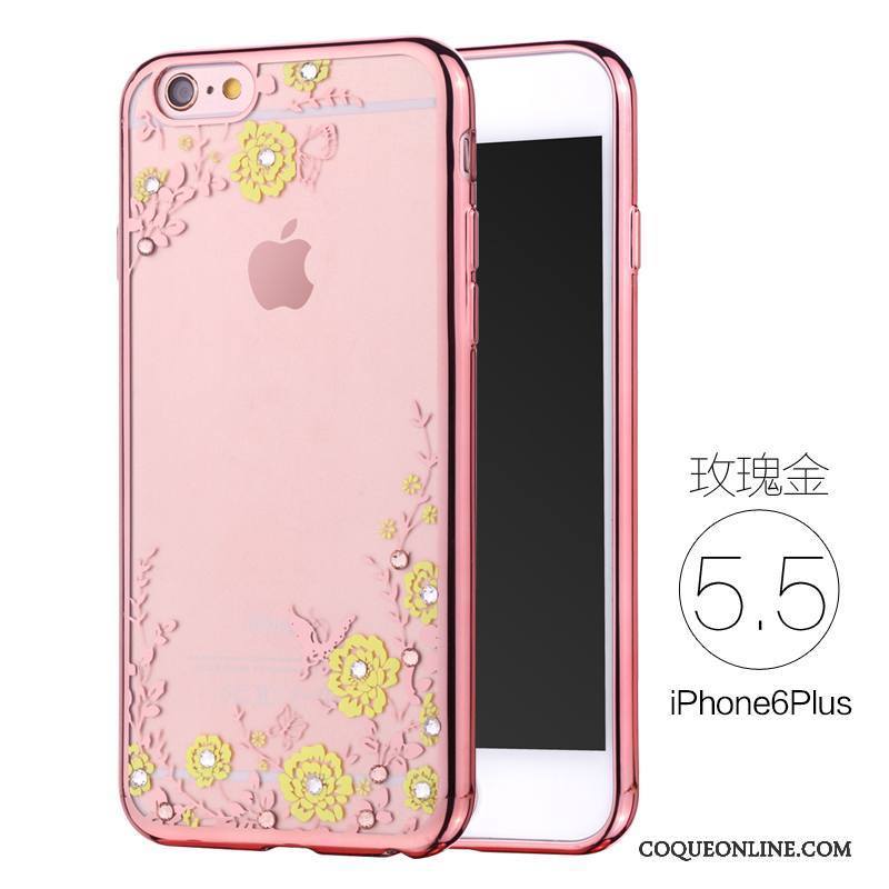 iPhone 6/6s Plus Fluide Doux Luxe Strass Silicone Coque De Téléphone Incassable