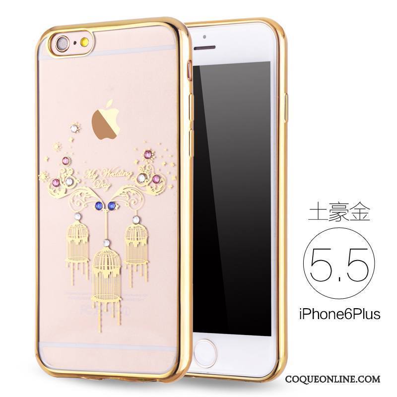 iPhone 6/6s Plus Fluide Doux Luxe Strass Silicone Coque De Téléphone Incassable