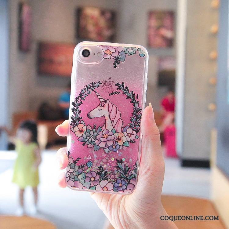 iPhone 6/6s Plus Incassable Rose Coque De Téléphone Oiseau Quicksand