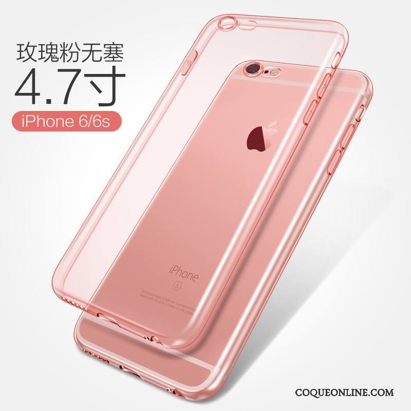 iPhone 6/6s Plus Incassable Étui Silicone Fluide Doux Protection Rose Coque De Téléphone