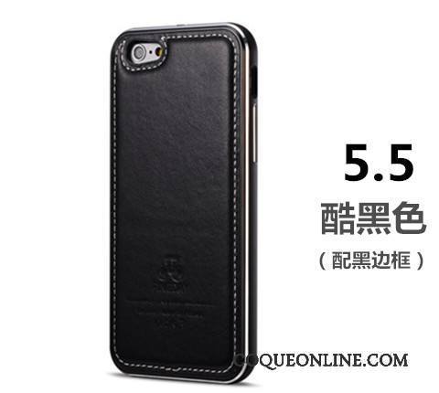 iPhone 6/6s Plus Noir Coque Étui De Téléphone Business Protection Cuir Véritable