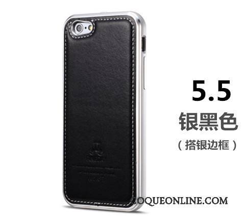 iPhone 6/6s Plus Noir Coque Étui De Téléphone Business Protection Cuir Véritable