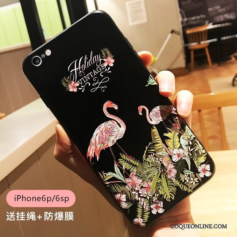 iPhone 6/6s Plus Oiseau Noir Ornements Suspendus Coque De Téléphone Tout Compris Personnalité Tendance