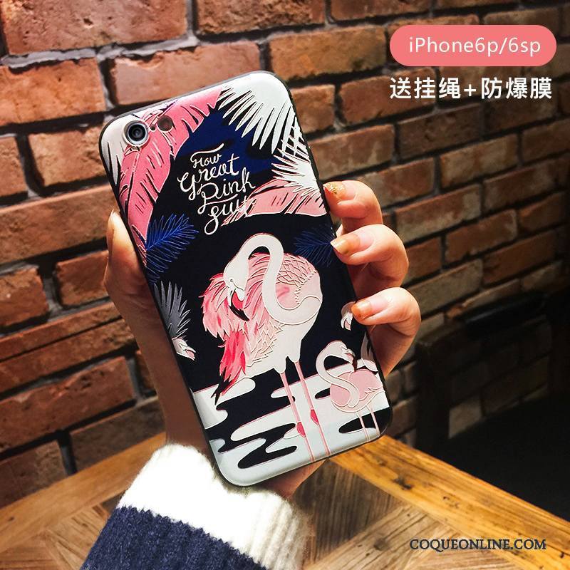 iPhone 6/6s Plus Oiseau Noir Ornements Suspendus Coque De Téléphone Tout Compris Personnalité Tendance