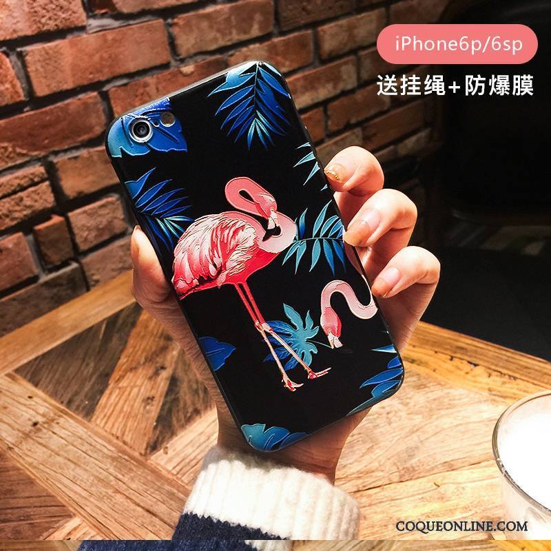 iPhone 6/6s Plus Oiseau Noir Ornements Suspendus Coque De Téléphone Tout Compris Personnalité Tendance