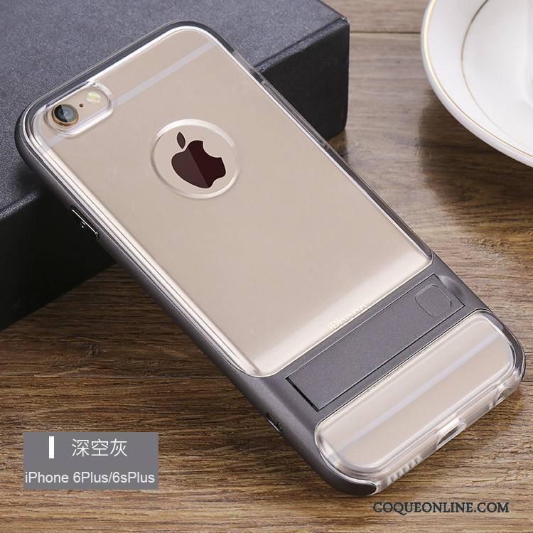 iPhone 6/6s Plus Or Rose Support Coque De Téléphone Protection Incassable Transparent Silicone