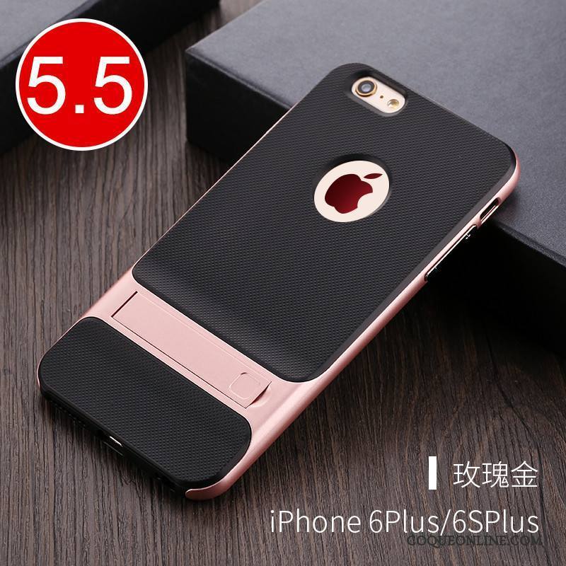 iPhone 6/6s Plus Or Rose Support Coque De Téléphone Protection Incassable Transparent Silicone