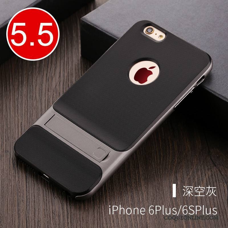 iPhone 6/6s Plus Or Rose Support Coque De Téléphone Protection Incassable Transparent Silicone