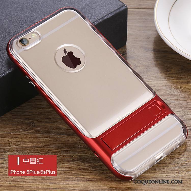 iPhone 6/6s Plus Or Rose Support Coque De Téléphone Protection Incassable Transparent Silicone