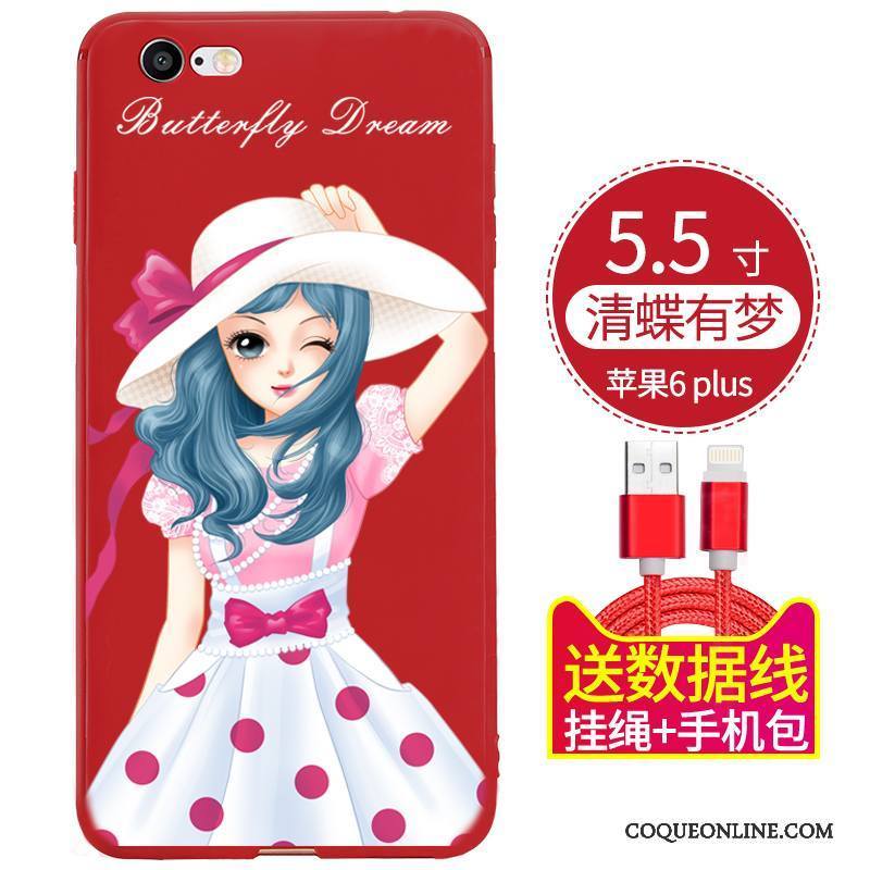 iPhone 6/6s Plus Protection Coque De Téléphone Incassable Noir Rouge Étui Silicone