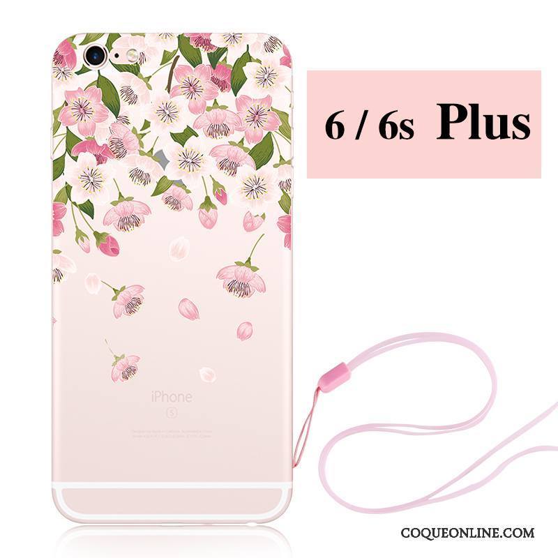 iPhone 6/6s Plus Silicone Nouveau Rose Sakura Lapin Coque De Téléphone Ornements Suspendus