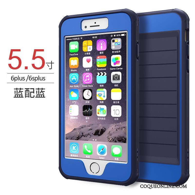 iPhone 6/6s Plus Silicone Ornements Suspendus Trois Défenses Tendance Bleu Coque De Téléphone Tout Compris