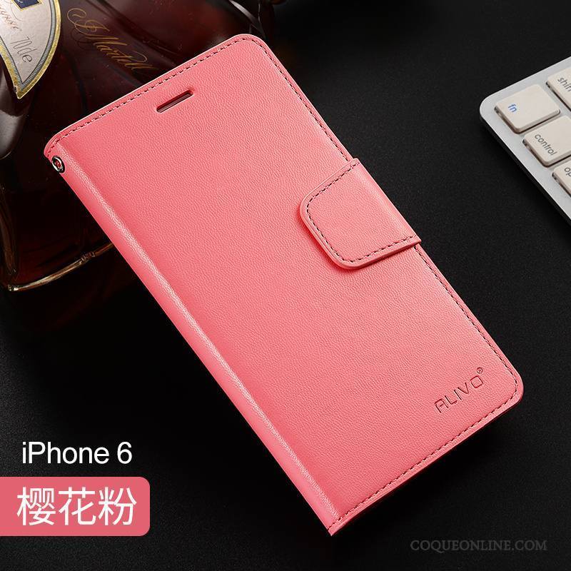 iPhone 6/6s Plus Silicone Protection Fluide Doux Étui En Cuir Or Rose Clamshell Coque De Téléphone