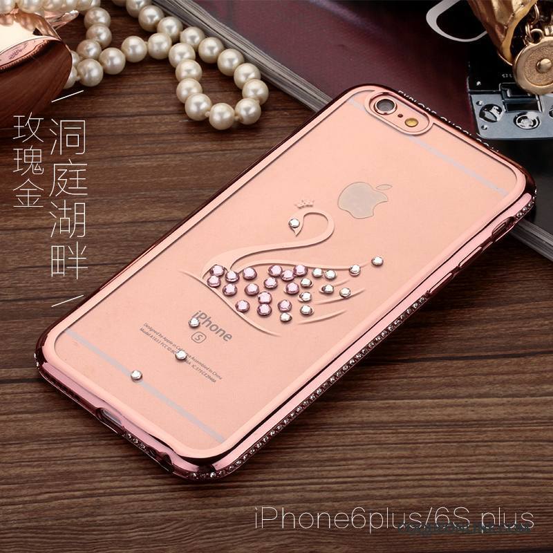 iPhone 6/6s Plus Strass Coque De Téléphone Tendance Ornements Suspendus Or Rose